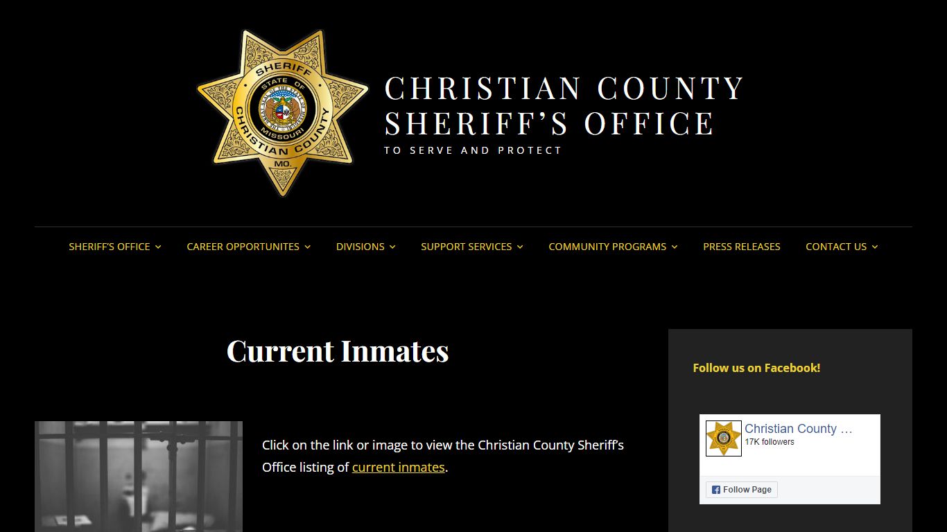 Current Inmates – CHRISTIAN COUNTY SHERIFF’S OFFICE