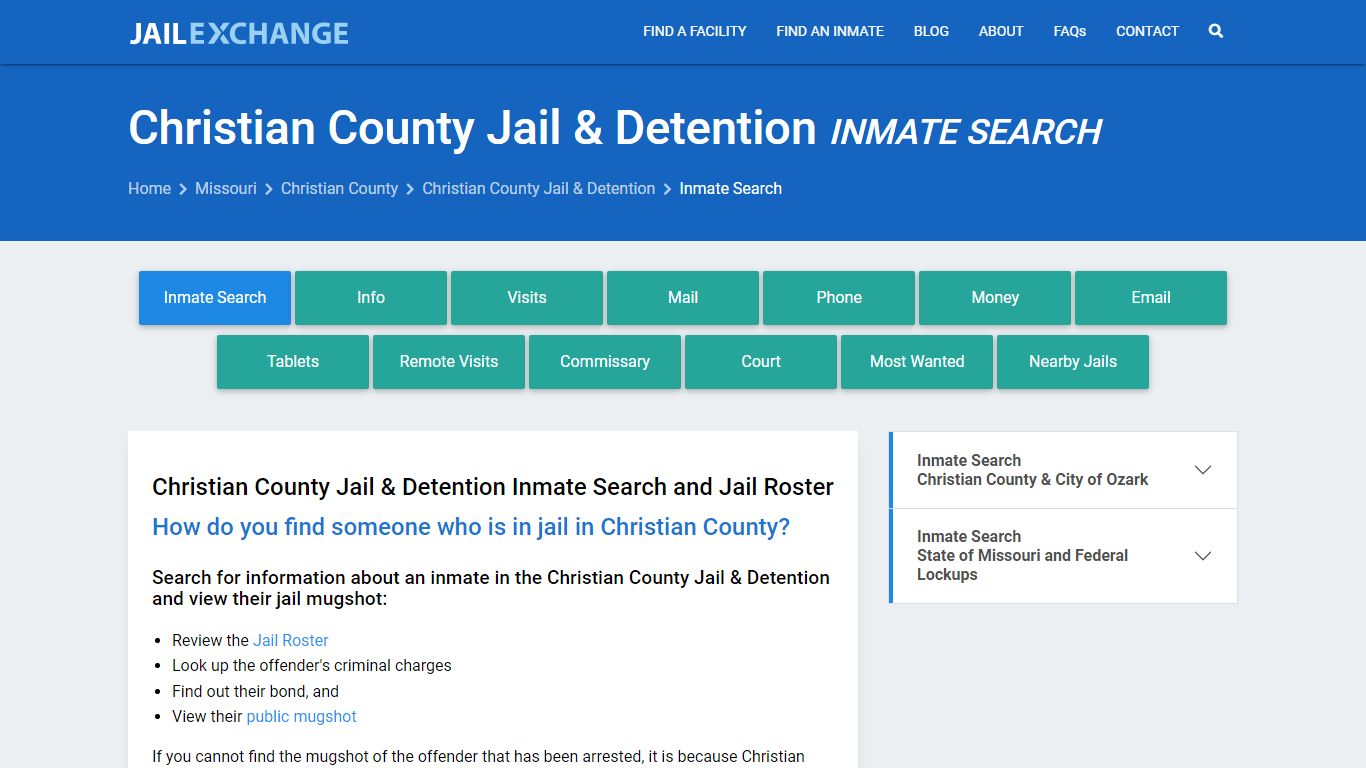 Christian County Jail & Detention Inmate Search - Jail Exchange